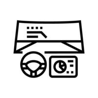 connectivity dashboard autonomous vehicle line icon illustration vector