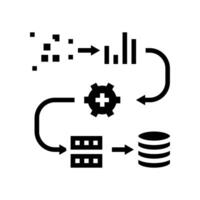 pipeline big data glyph icon illustration vector