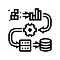 pipeline big data line icon illustration vector