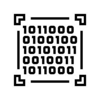binary code big data line icon illustration vector