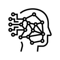 machine learning big data line icon illustration vector