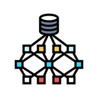 network nodes big data color icon illustration vector