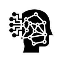 machine learning big data glyph icon illustration vector