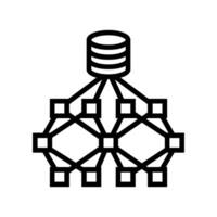 network nodes big data line icon illustration vector