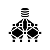 network nodes big data glyph icon illustration vector