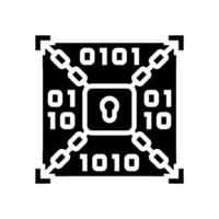 encryption lock big data glyph icon illustration vector