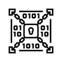encryption lock big data line icon illustration vector