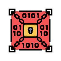 encryption lock big data color icon illustration vector
