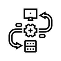 api connection big data line icon illustration vector