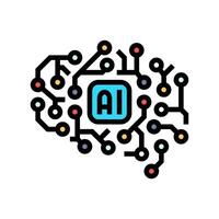 ai brain big data color icon illustration vector