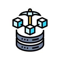 mining big data color icon illustration vector