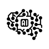 ai brain big data glyph icon illustration vector