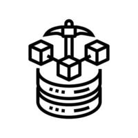 mining big data line icon illustration vector