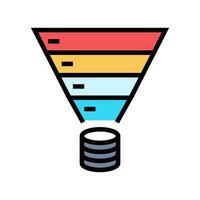 funnel diagram big data color icon illustration vector
