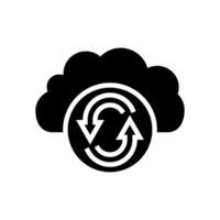 data synchronization cloud computing glyph icon illustration vector