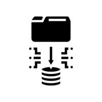 database cloud computing glyph icon illustration vector