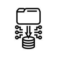 database cloud computing line icon illustration vector