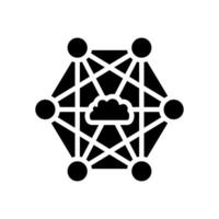 network nodes cloud computing glyph icon illustration vector