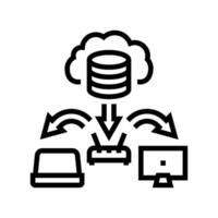 infrastructure cloud computing line icon illustration vector