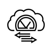 bandwidth cloud computing line icon illustration vector