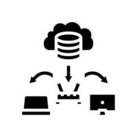 infrastructure cloud computing glyph icon illustration vector