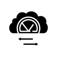 bandwidth cloud computing glyph icon illustration vector