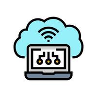 virtual machine cloud computing color icon illustration vector