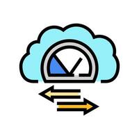 bandwidth cloud computing color icon illustration vector