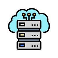 storage cloud computing color icon illustration vector