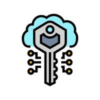 encryption key cloud computing color icon illustration vector