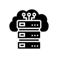 storage cloud computing glyph icon illustration vector