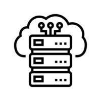 storage cloud computing line icon illustration vector