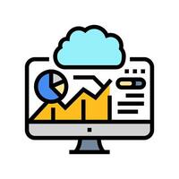 dashboard monitoring cloud computing color icon illustration vector