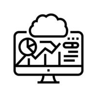 dashboard monitoring cloud computing line icon illustration vector