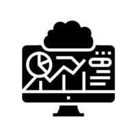 dashboard monitoring cloud computing glyph icon illustration vector