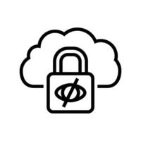 private cloud computing line icon illustration vector