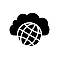 public cloud computing glyph icon illustration vector