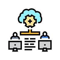 collaboration cloud computing color icon illustration vector
