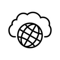 public cloud computing line icon illustration vector