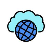 public cloud computing color icon illustration vector