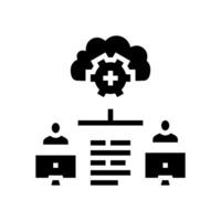 collaboration cloud computing glyph icon illustration vector
