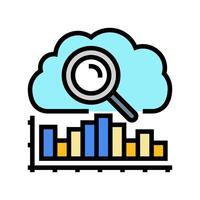 analytics cloud computing color icon illustration vector