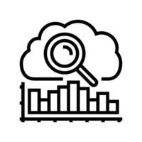analytics cloud computing line icon illustration vector