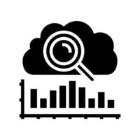analytics cloud computing glyph icon illustration vector