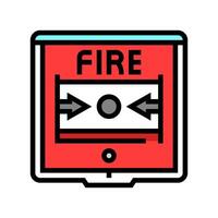 fire alarm button color icon illustration vector