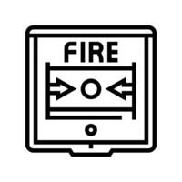 fire alarm button line icon illustration vector