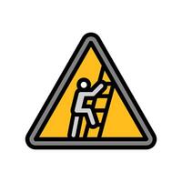 ladder safety injury prevention color icon illustration vector