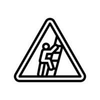 ladder safety injury prevention line icon illustration vector