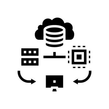 edge computing node data center glyph icon illustration vector