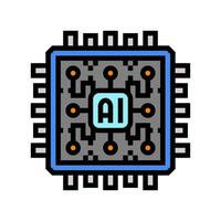 ai optimization chip data center color icon illustration vector